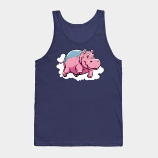 Flying Pink Hippo Tank Top